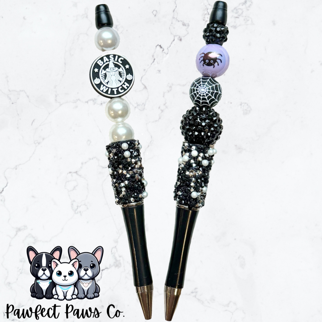 Luxury Spooky Beaded Pen, Keychain or Badge Reel!