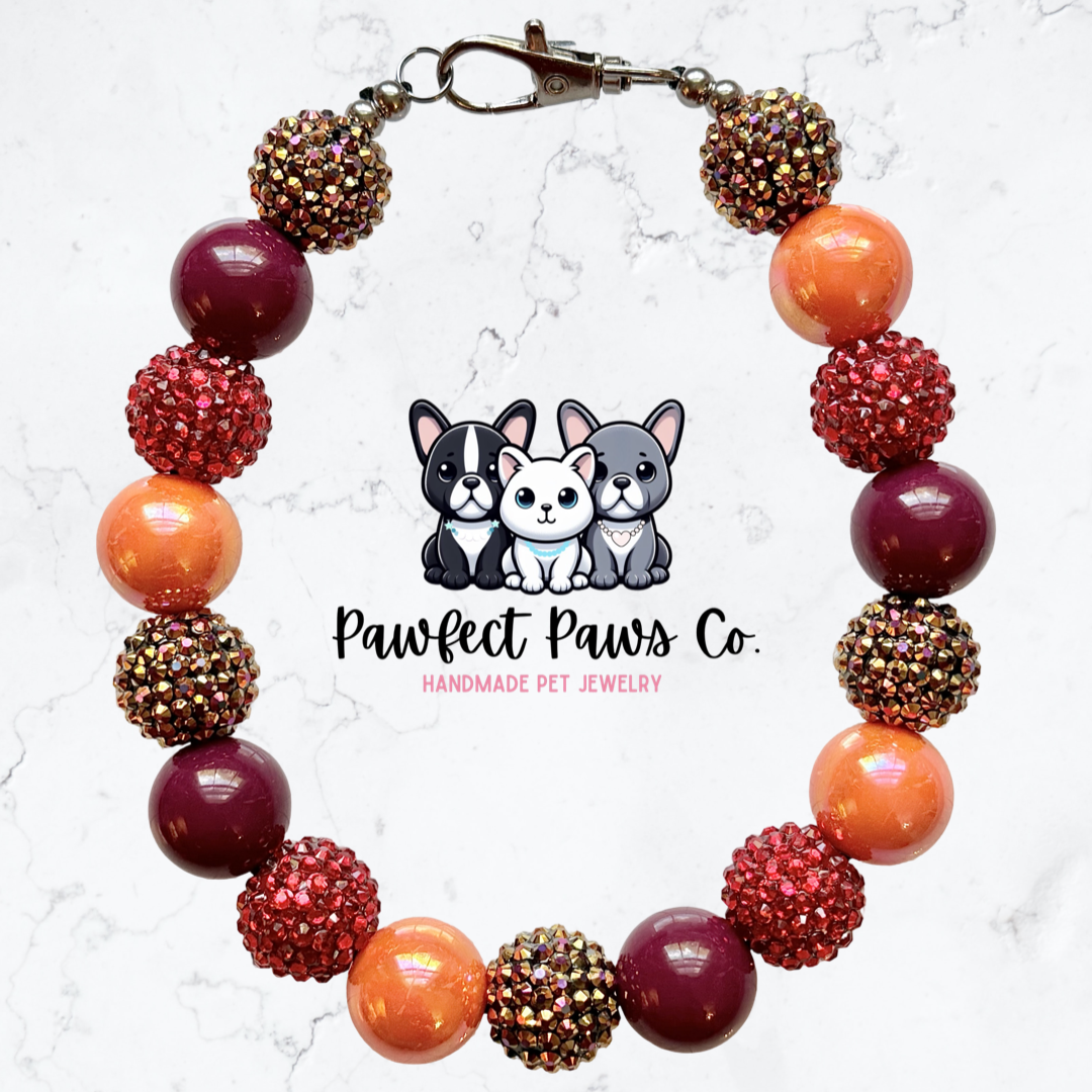 Apple Cider!* Beaded Dog/Cat Collar Necklace!