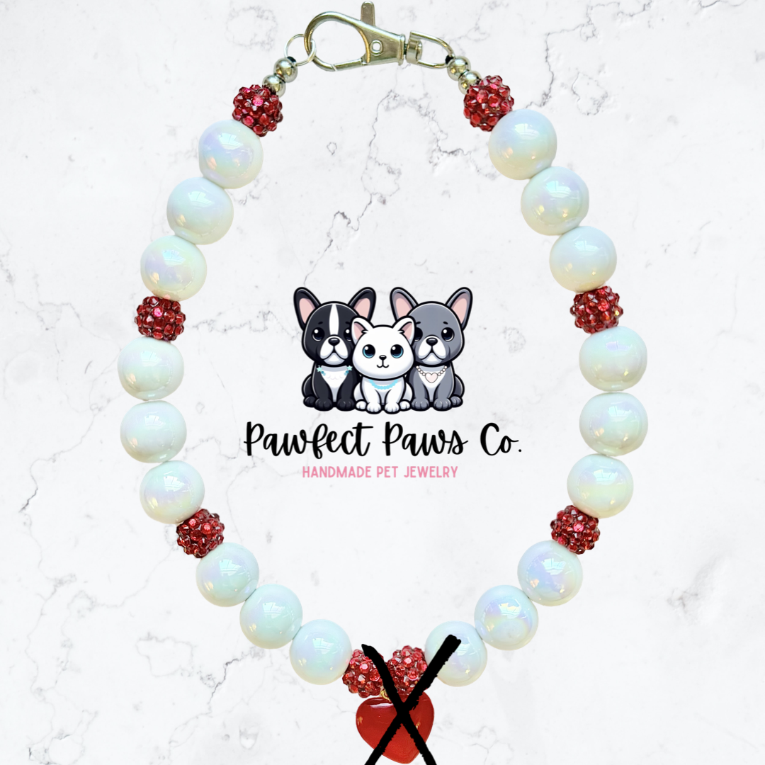 Lovestruck* Red Sparkle Valentines Day Heart Custom Beaded Dog/Cat Necklace!