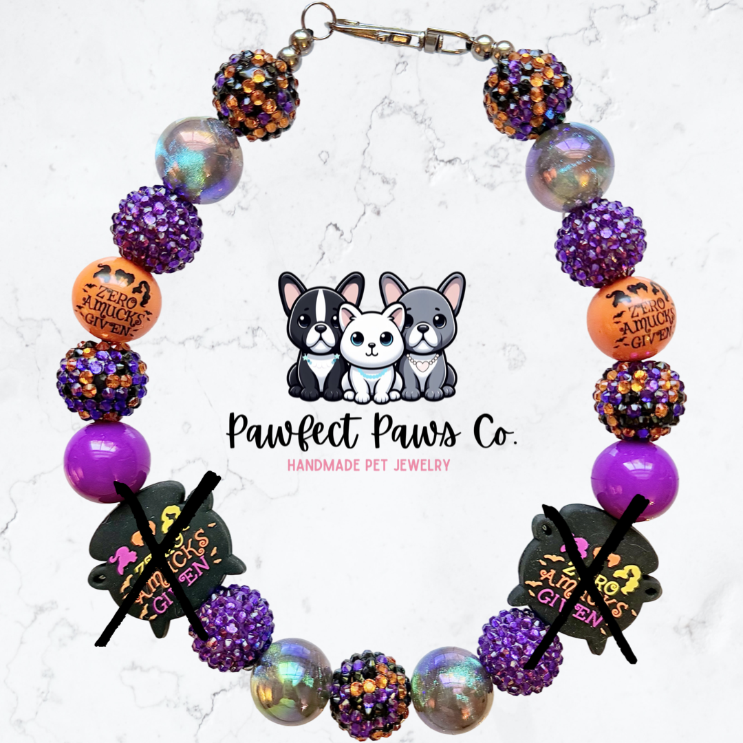 Zero Amucks Given* Halloween Custom Beaded Dog/Cat Necklace!
