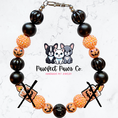 Lights Out* Halloween Custom Beaded Dog/Cat Necklace!