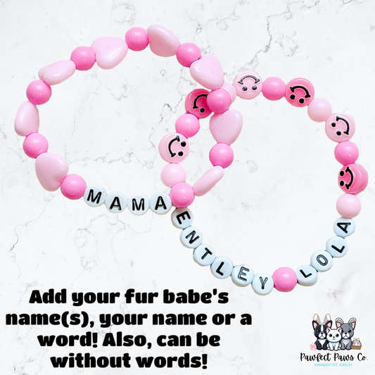 Dog/Cat Mom Name or Word Beaded Bracelet!