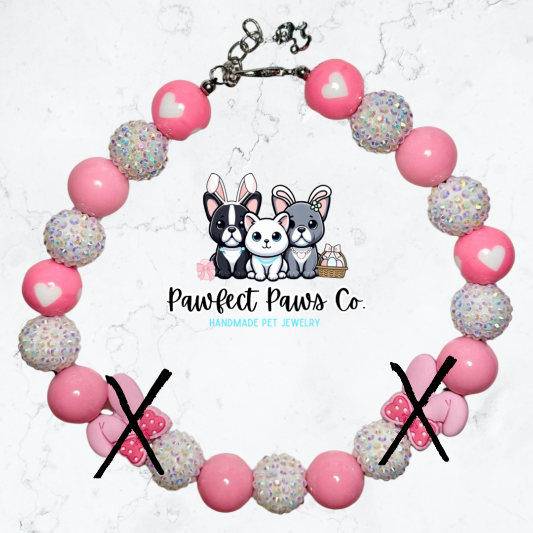 Pink makes me Hoppy* Custom Beaded Dog/Cat Collar Necklace!