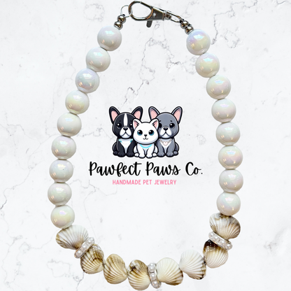 Sea Jewels* Sheashell Sparkle Custom Beaded Dog/Cat Necklace!