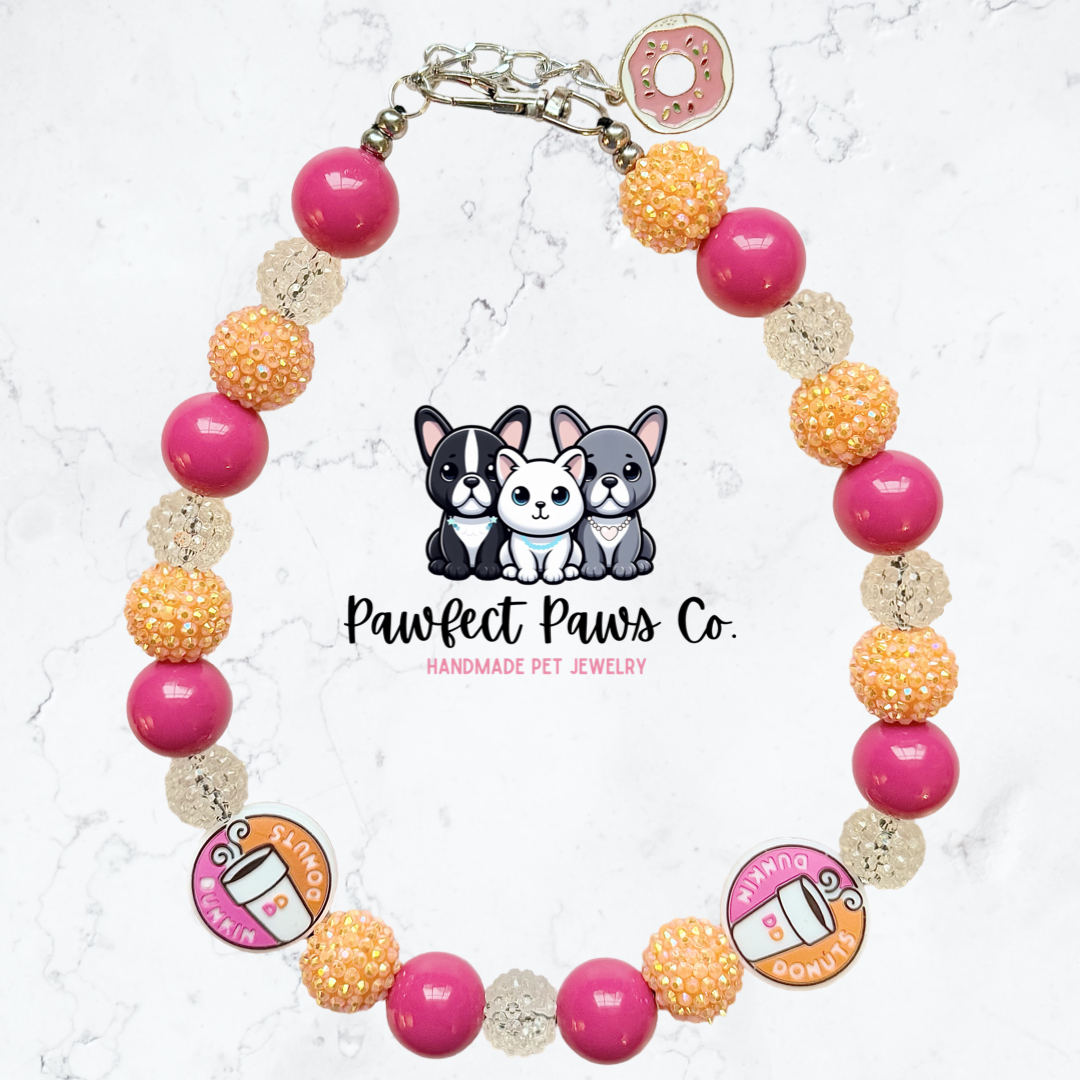 Dunkin Date* Custom Beaded Dog/Cat Collar Necklace!