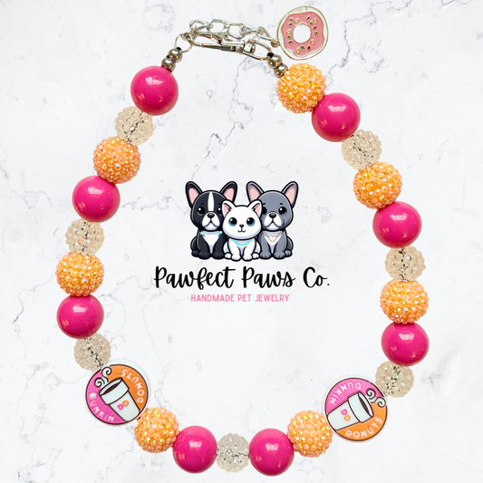 Dunkin Date* Custom Beaded Dog/Cat Collar Necklace!