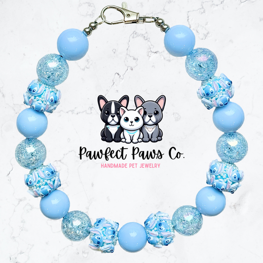 Ohana* Stitch Luxury Sparkle Custom Beaded Dog/Cat Collar Necklace!