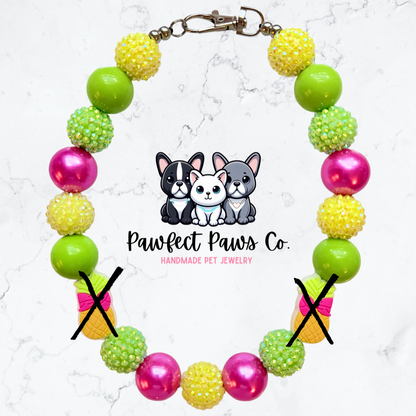 Sweet Pineapple* Custom Sparkle Beaded Dog/Cat Collar Necklace!