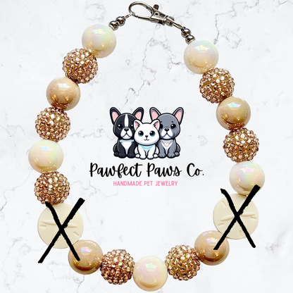 Coastal Treasure* Sand Dollar Tan Sparkle Custom Beaded Dog/Cat Necklace!