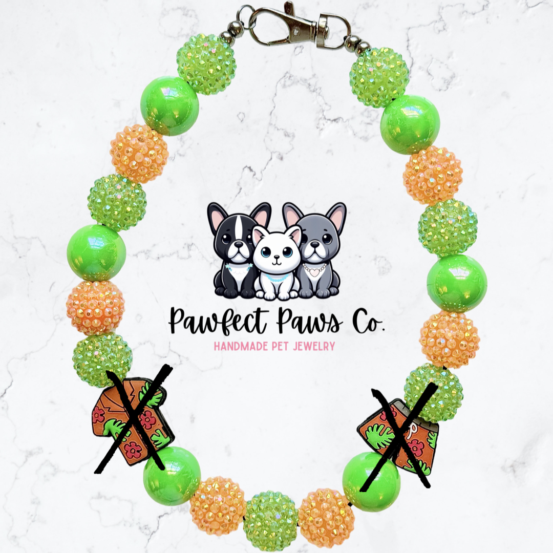 Vacation Mode* Custom Sparkle Beaded Dog/Cat Collar Necklace!