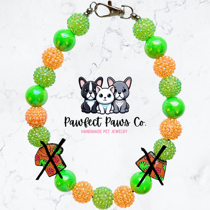 Vacation Mode* Custom Sparkle Beaded Dog/Cat Collar Necklace!