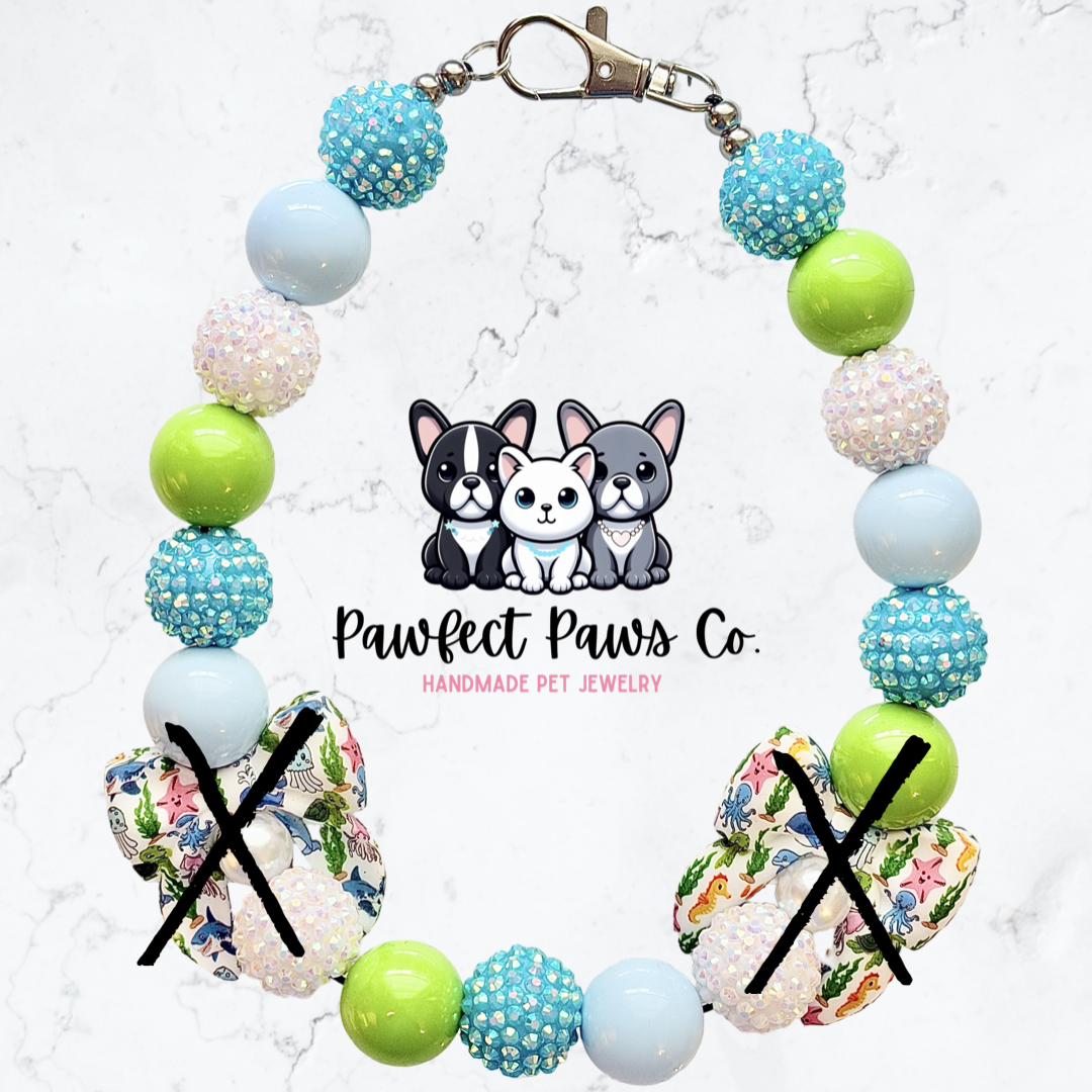 Ocean Furiends* Tropical Sparkle Custom Beaded Dog/Cat Necklace!