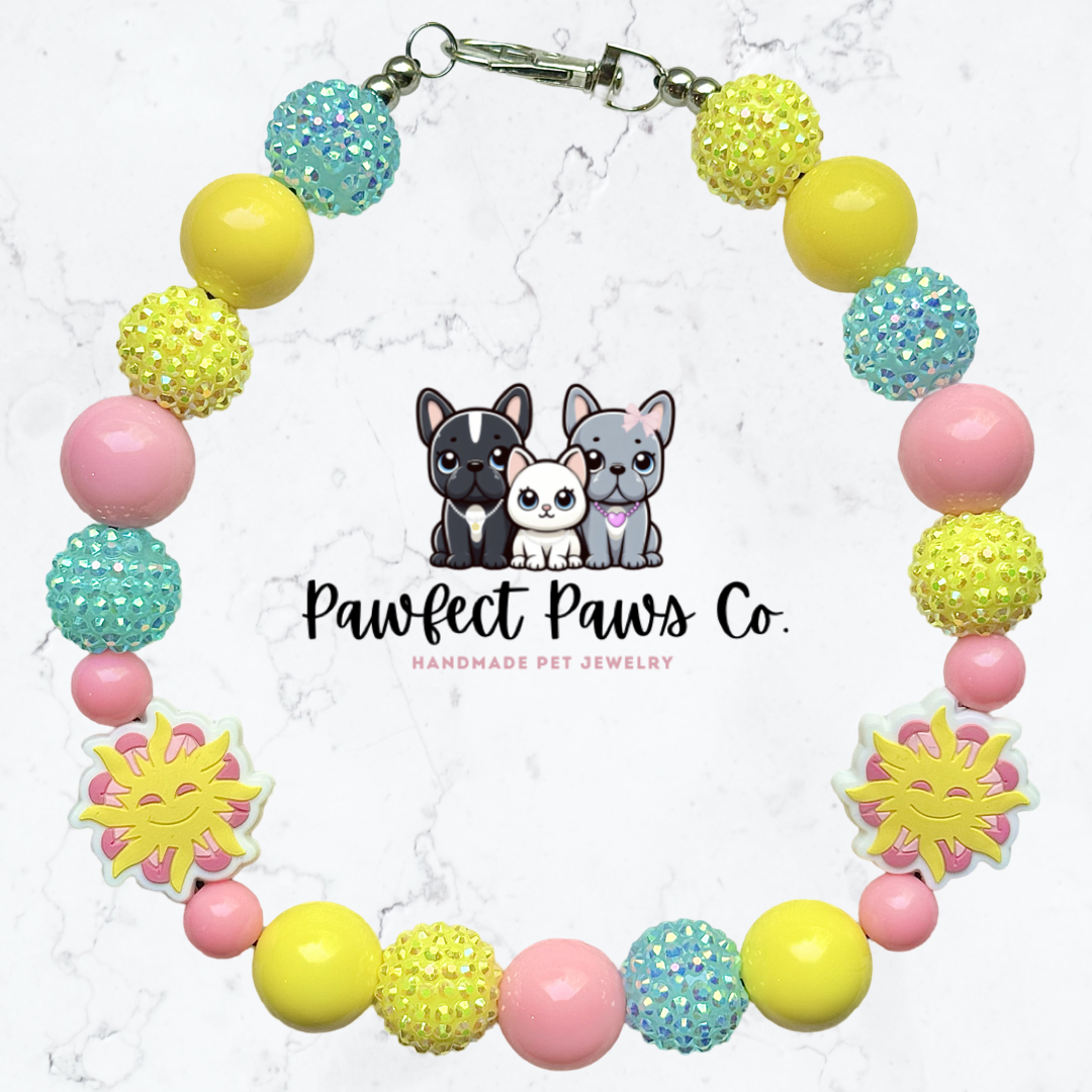 *Splash in the Sun* Custom Beaded Dog/Cat Necklace