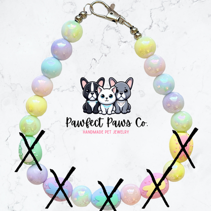 Peep Parade* Pastel Pearl Easter Custom Beaded Dog/Cat Necklace!