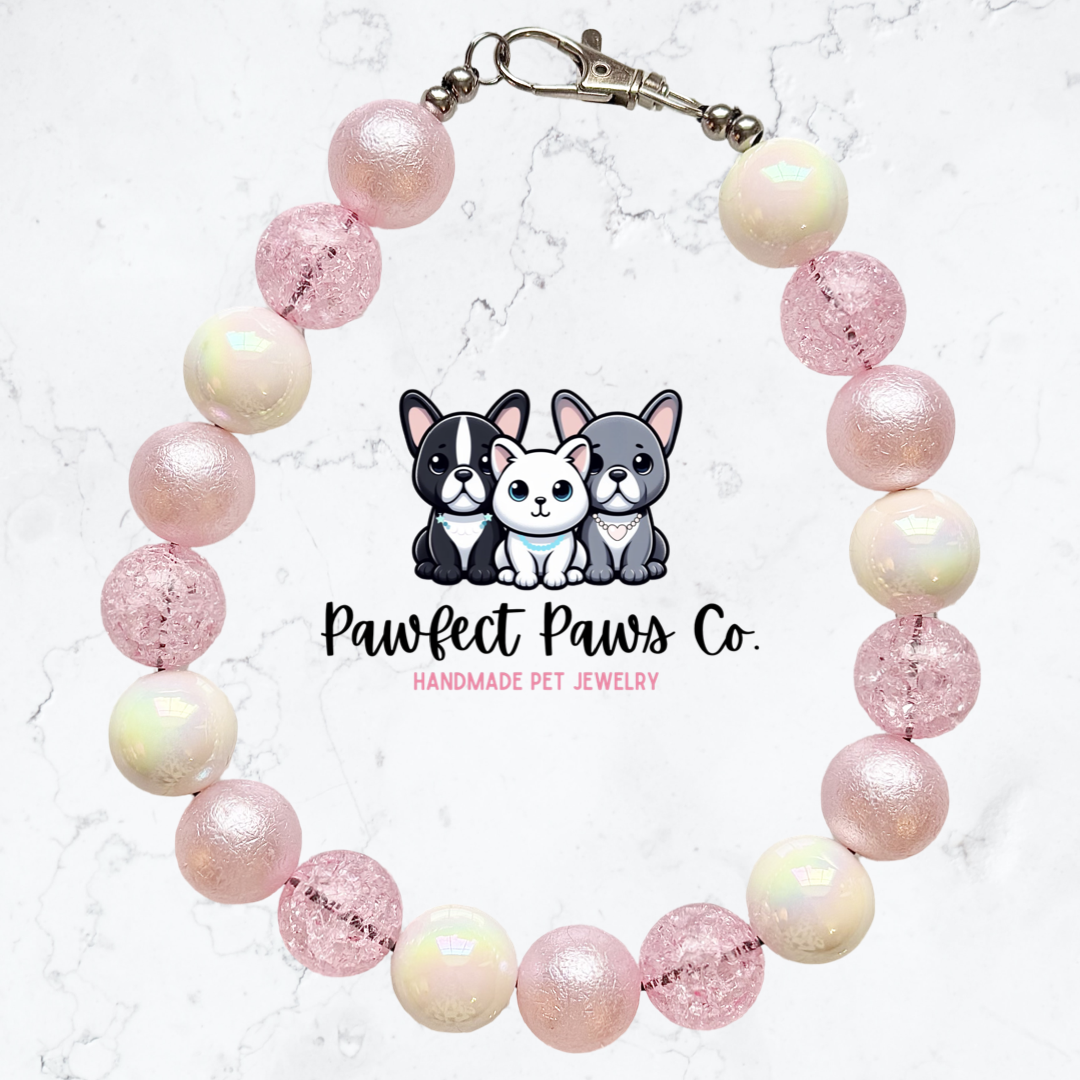 Blushing Blooms* Pink Pearl Custom Beaded Dog/Cat Necklace!