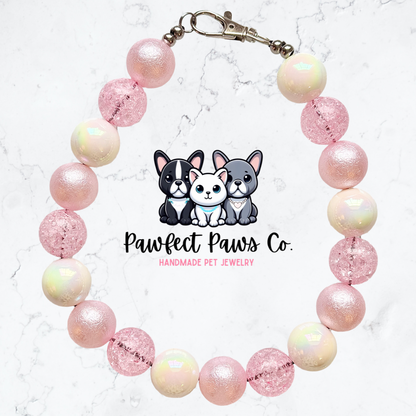 Blushing Blooms* Pink Pearl Custom Beaded Dog/Cat Necklace!
