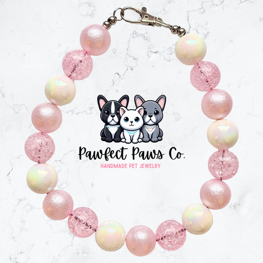 Blushing Blooms* Pink Pearl Custom Beaded Dog/Cat Necklace!