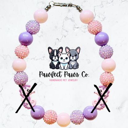 Blushing Reef* Pink & Purple Sparkle Custom Beaded Dog/Cat Necklace!
