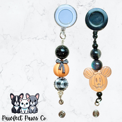 Luxury Spooky Beaded Pen, Keychain or Badge Reel!