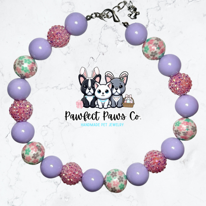 ¡Collar para perro o gato con cuentas personalizado "Primavera en flor"!