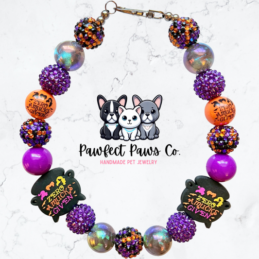 Zero Amucks Given* Halloween Custom Beaded Dog/Cat Necklace!