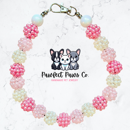 Berry Cute* Pink Sparkle Custom Beaded Dog/Cat Necklace!