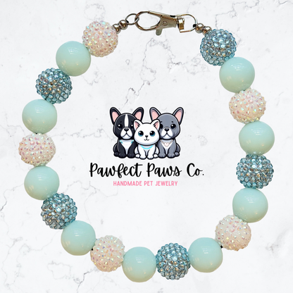 Ocean Glow* Custom Sparkle Beaded Dog/Cat Necklace!