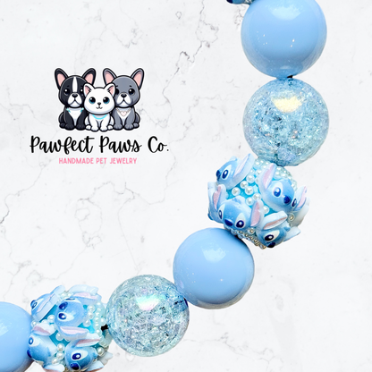 Ohana* Stitch Luxury Sparkle Custom Beaded Dog/Cat Collar Necklace!