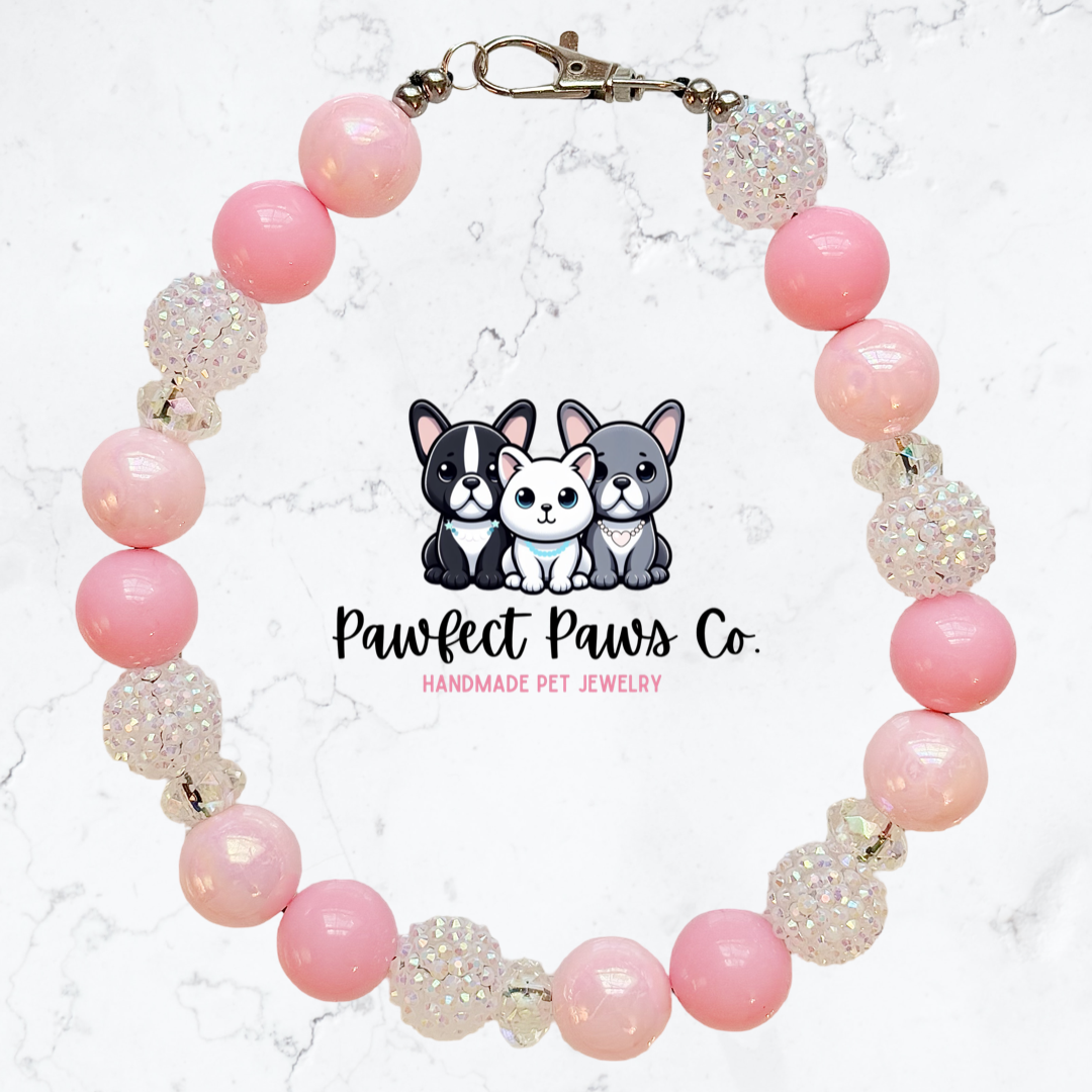 Coastal Blush* Custom Sparkle Beaded Dog/Cat Necklace!