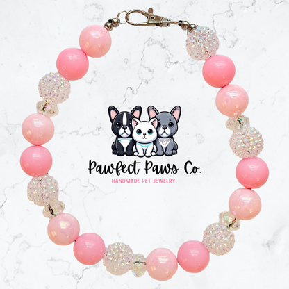 Coastal Blush* Custom Sparkle Beaded Dog/Cat Necklace!