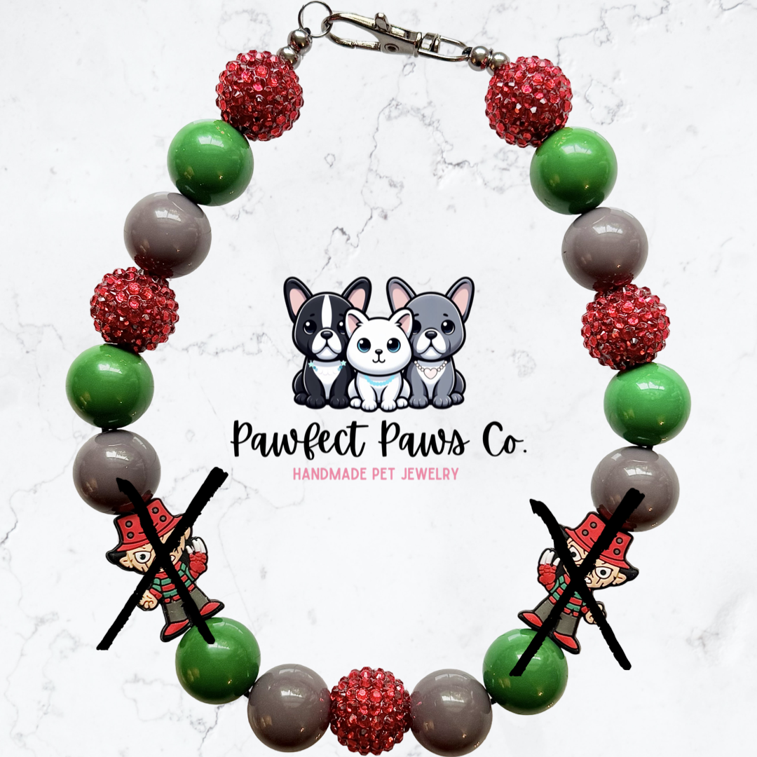 Freddy* Halloween Horror Movie Custom Beaded Dog/Cat Necklace!