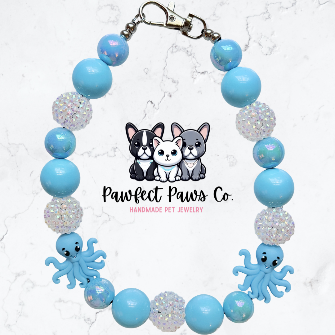 Kraken Kiss* Custom Sparkle Beaded Dog/Cat Collar Necklace!