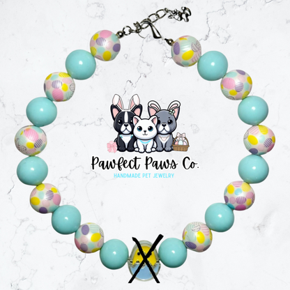 EGGstra Cute* Custom Beaded Dog/Cat Collar Necklace!