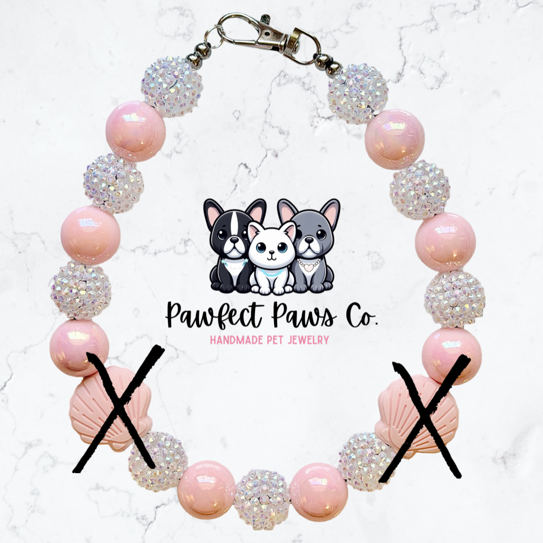 Pawadise Pink* Pink & White Sparkle Custom Beaded Dog/Cat Necklace!