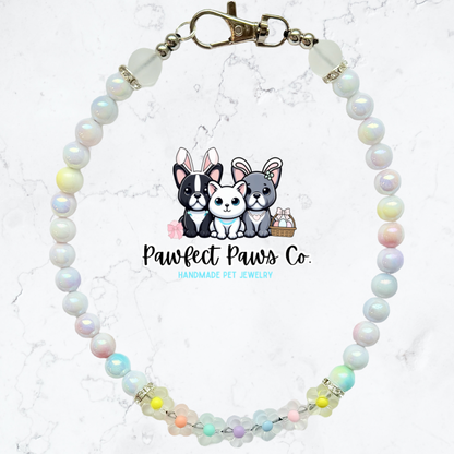 Darling Daisies* Pastel & Pearl Easter/Spring Custom Beaded Dog/Cat Collar Necklace!
