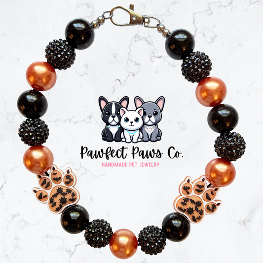 Spooky Paws* Halloween Custom Beaded Dog/Cat Necklace!