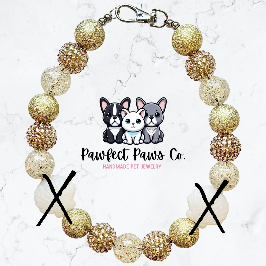 Golden Glow* Gold Sparkle Custom Beaded Dog/Cat Necklace!