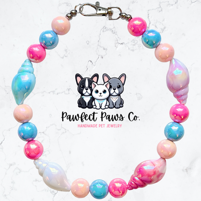 Paradise Tides* Seashell Sparkle Custom Beaded Dog/Cat Necklace!