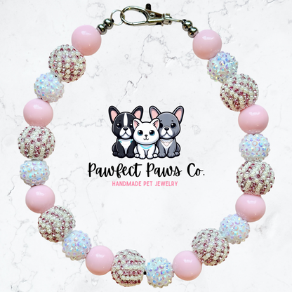 Blushing Beauty* Pink Luxury Sparkle Custom Beaded Dog/Cat Collar Necklace!