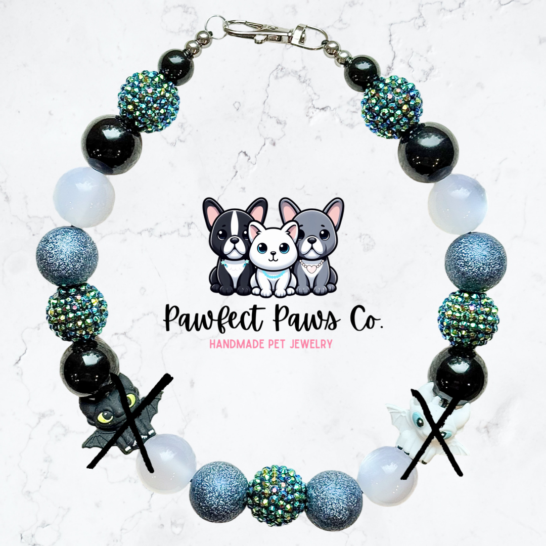 Eternal Fury Flames* Dragon Toothless & Light Fury Custom Beaded Dog/Cat Necklace!