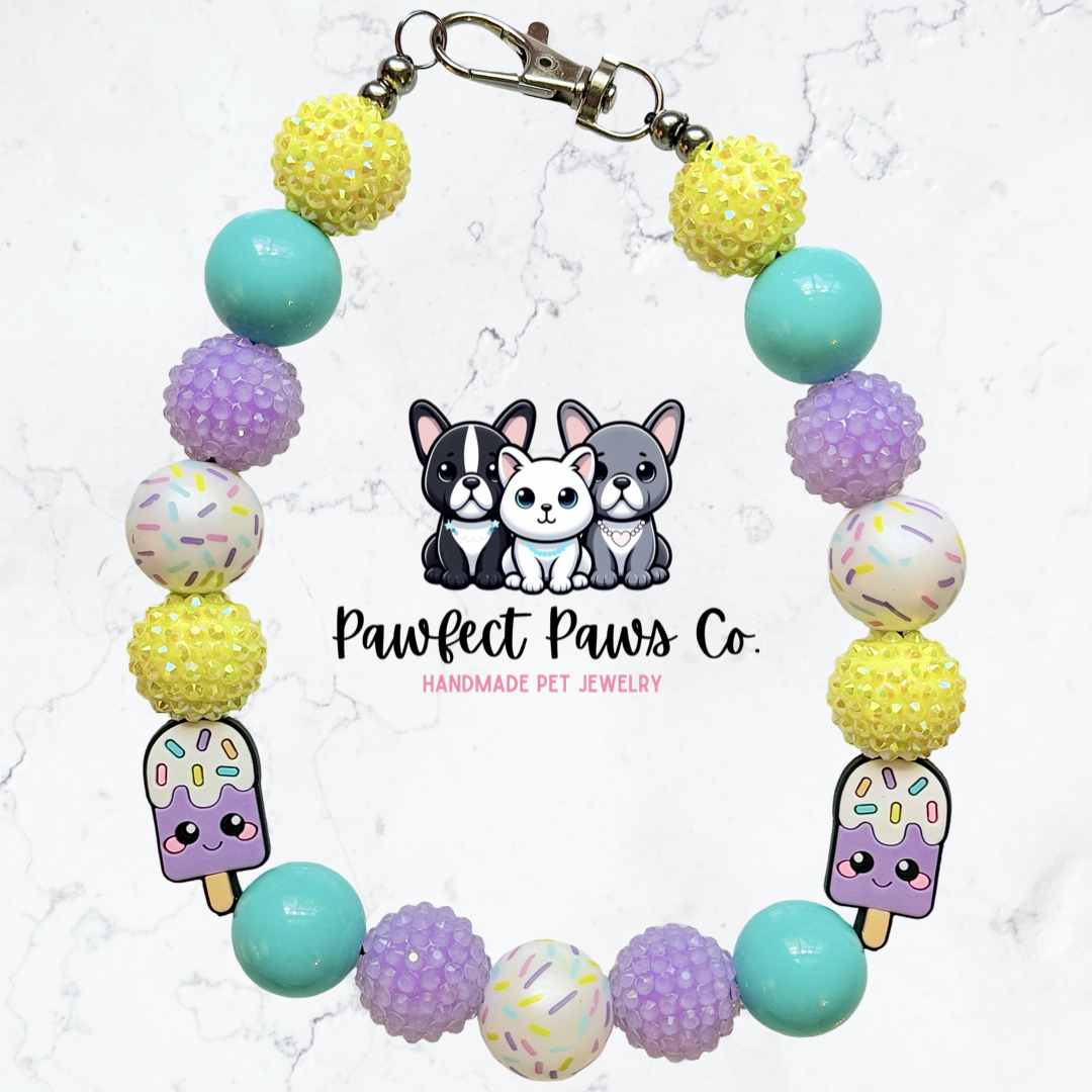 Sweet Summer* Custom Sparkle Beaded Dog/Cat Collar Necklace!