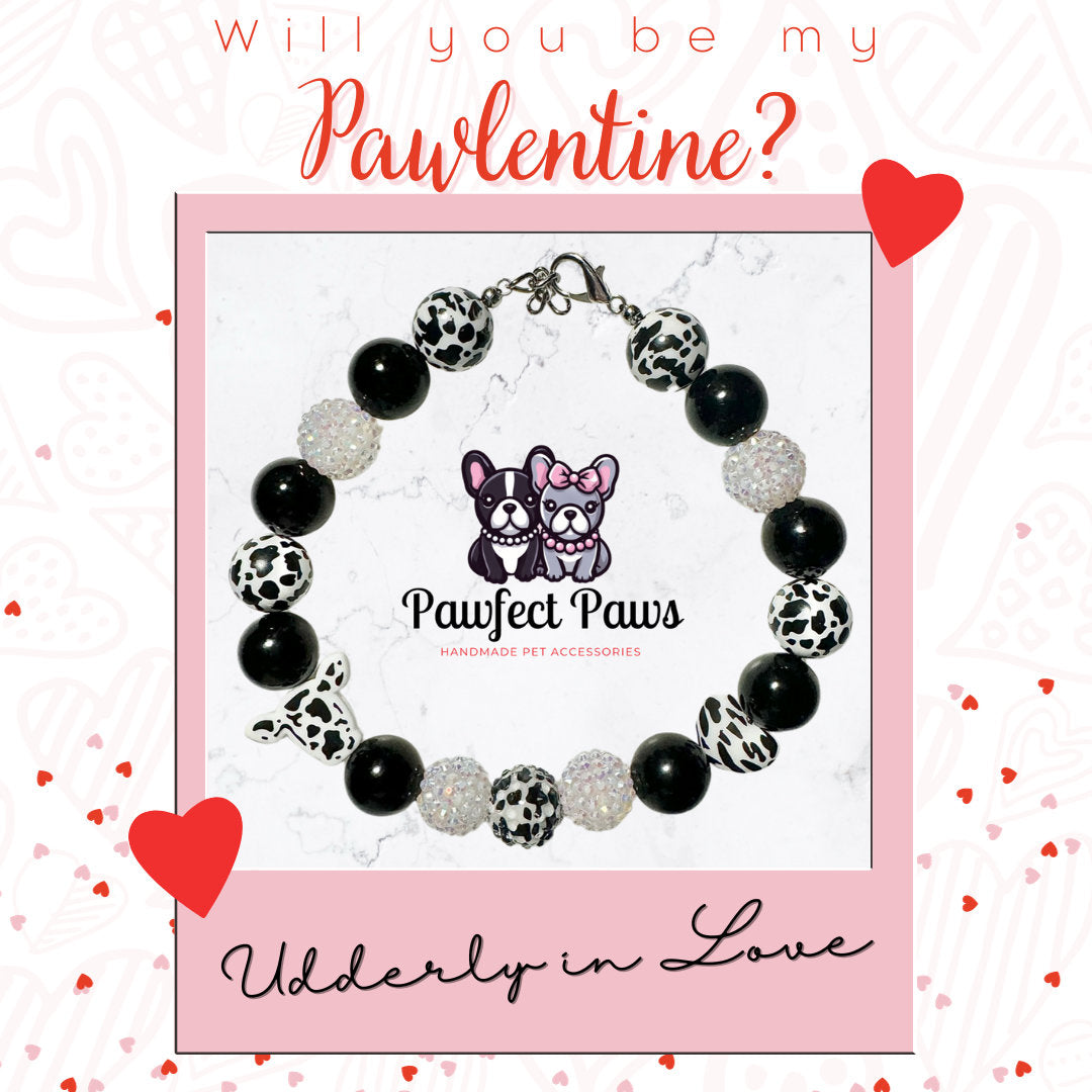 Udderly in Love * Custom Beaded Dog/Cat Collar Necklace!