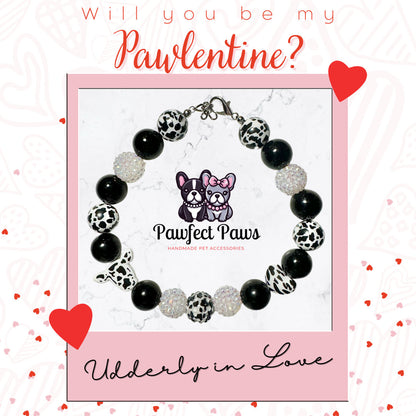 Udderly in Love * Custom Beaded Dog/Cat Collar Necklace!
