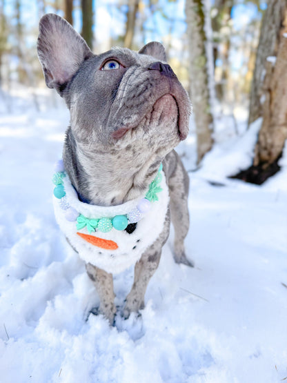Breakfast at Sniffany's* Teal & White Luxury Sparkle Valentine's Day Bow Custom Beaded Dog/Cat Collar Necklace!