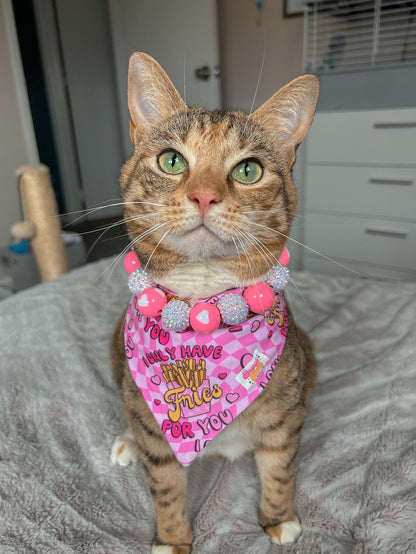 Pink makes me Hoppy* Pink & White Sparkle Easter Bunny Custom Beaded Dog/Cat Collar Necklace!